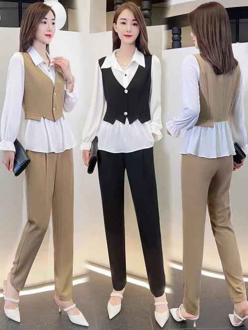 SET BỘ THỜI TRANG PHỐI CỔ SƠ MI CAO CẤP  SANG TRỌNG -D1258