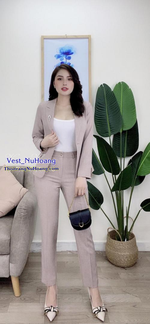 Bộ Vest nữ công sở đẹp, trẻ trung, thanh lịch, sang trọng (Tặng áo thun trong) – VN103
