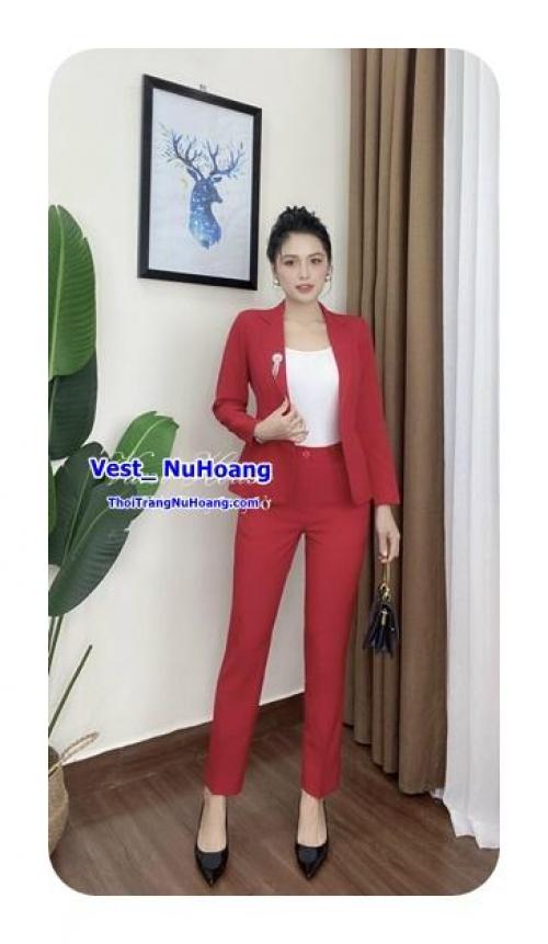 Bộ Vest nữ công sở cao cấp, áo dài tay, quần dài (Tặng kèm áo trong)-VN138