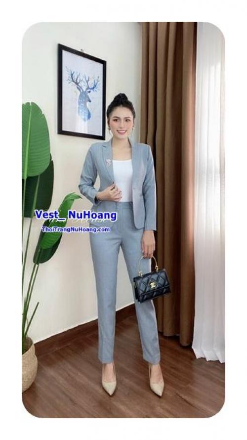 Bộ Vest nữ công sở cao cấp, áo dài tay, quần dài (Tặng kèm áo trong)- VN133