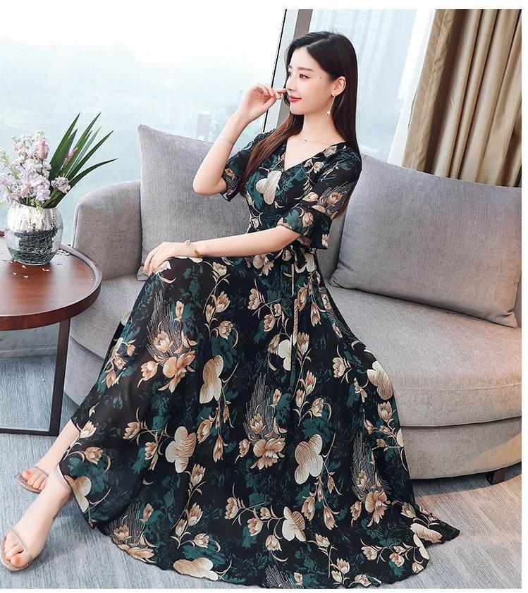 ĐẦM MAXI HOA TAY CON -HN729