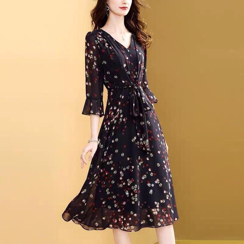 ĐẦM BI MÀU CỘT EO CÁCH ĐIÊU -HN719