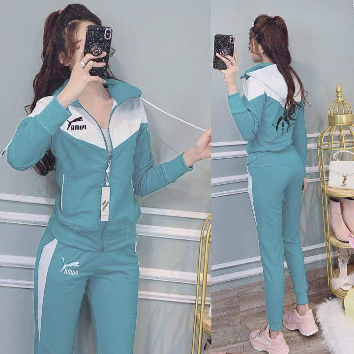 SET BỘ THỂ THAO NÓN PHỐI MÀU  PUMA THÊU CAO CẤP - BTN164