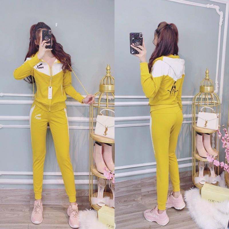 SET BỘ THỂ THAO NÓN PHỐI MÀU  PUMA THÊU CAO CẤP - BTN166