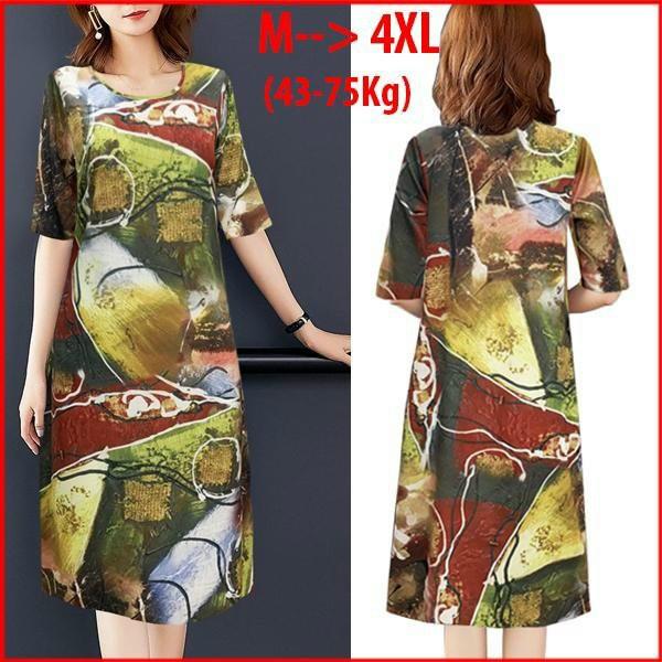 Đầm Suông In Họa Tiết Lập Thể - DS70