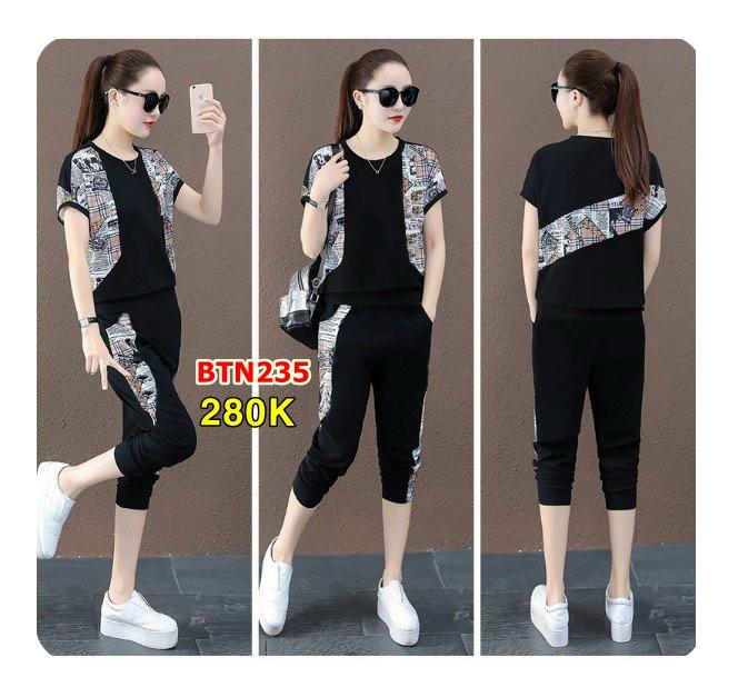Set Bộ Thời Trang Lửng Phối Họa Tiết 3D- BTN235