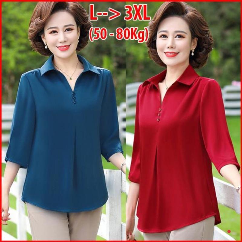 Áo Sơ Mi Trung Niên Cổ Bẻ Phối Nút- SM107