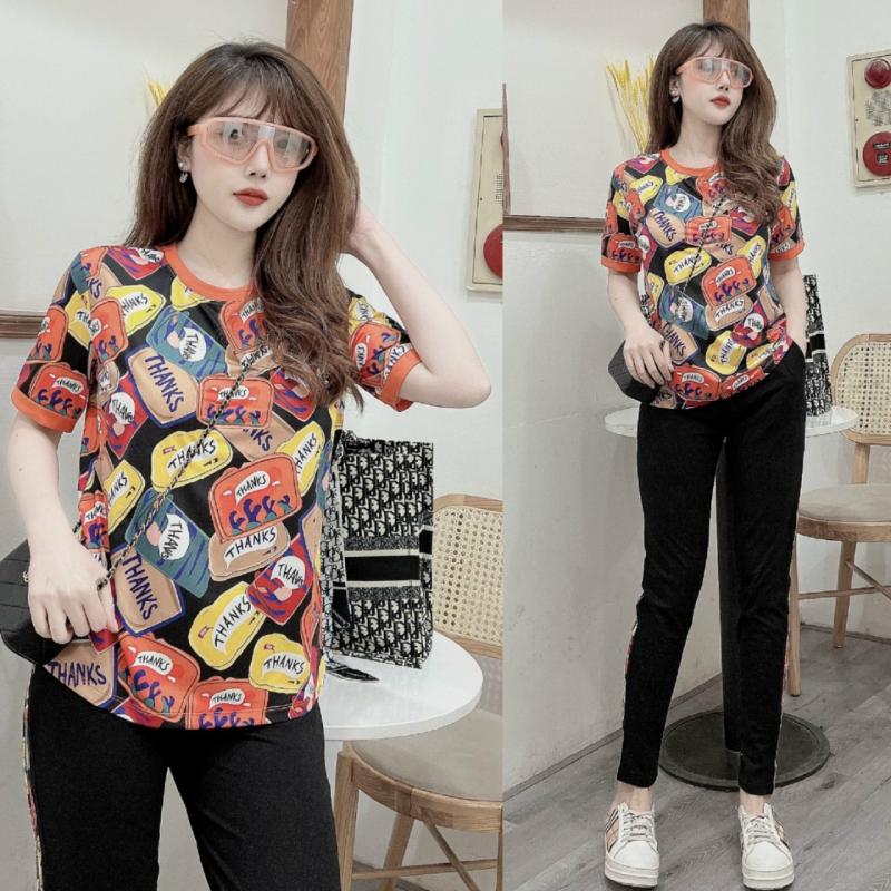 SET BỘ THỜI TRANG  PHỐI HỌA TIẾT THANKS - BTN401