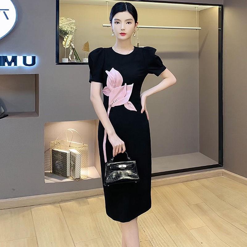 ĐẦM BODY HOA PHỐI ĐÁ CAO CẤP TRẺ TRUNG-HN1179