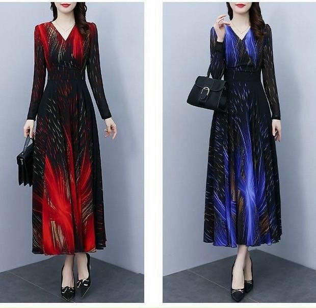 ĐẦM XÒE DÁNG DÀI CỔ HỌA TIẾT 3D CAO CẤP (HÀNG NHẬP)-HN1204