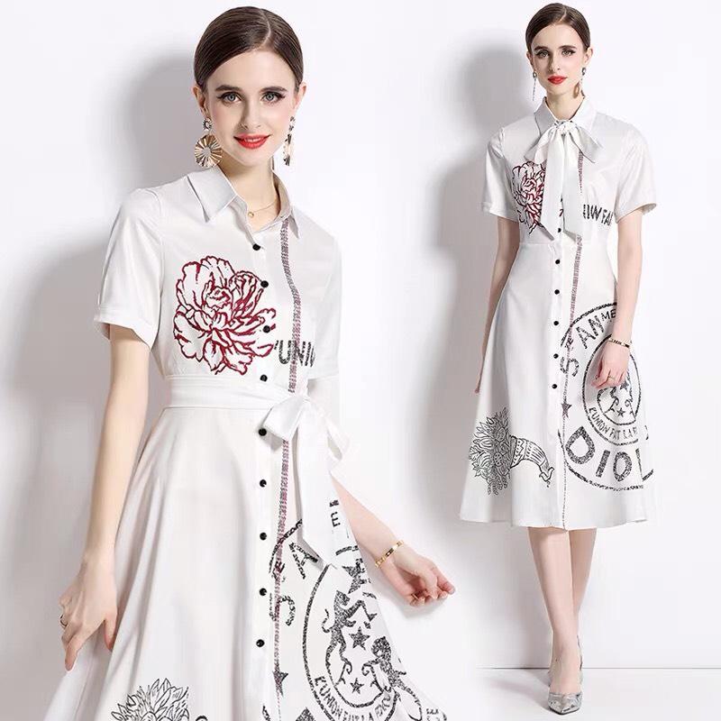 ĐẦM LỤA SƠ MI DIOR CAO CẤP- D1274