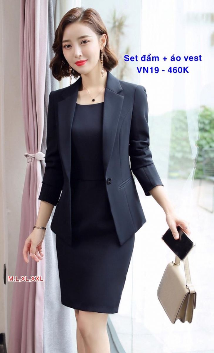 Đầm vest nữ xếp ly HB phong cách Hàn Quốc D048 - Tìm Voucher